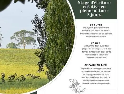 Stage d&rsquo;écriture créative en pleine nature