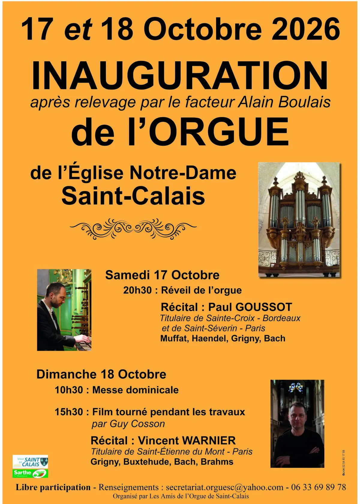 Inauguration de l&rsquo;orgue de l&rsquo;Église Notre-Dame