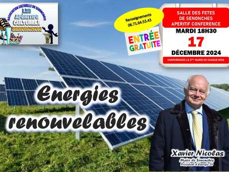 Apéritif-conférence. Energies renouvelables