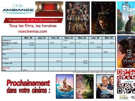 Programme cinéma du 20 au 26 novembre