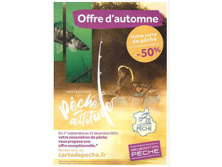 Offre d&rsquo;automne Fédération Départementale Pêche 28