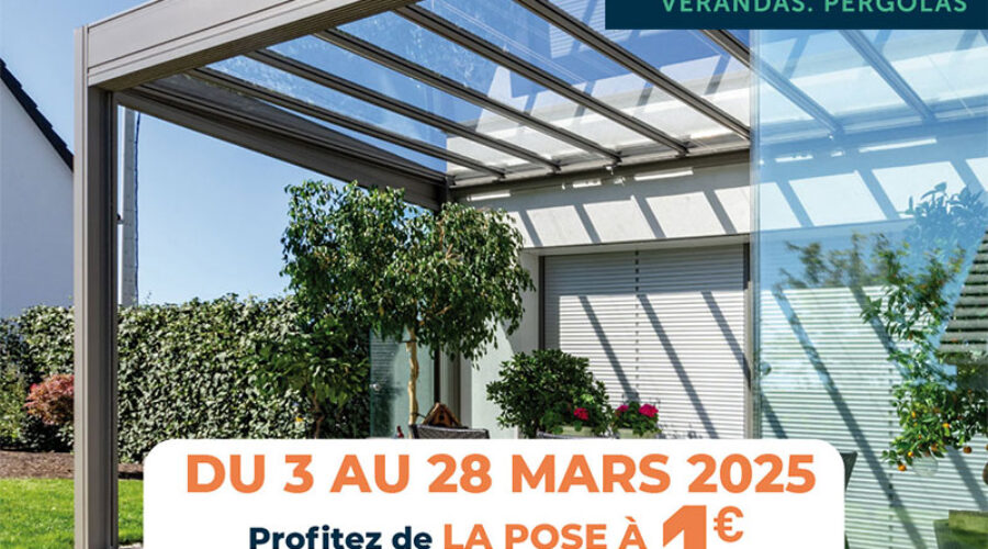 Pose à 1€ de votre pergola chez FFS Menuiseries
