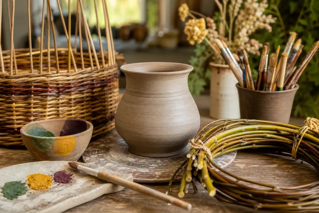 Animation famille (adultes et enfants) : Poterie, peinture au naturel, vannerie décorative