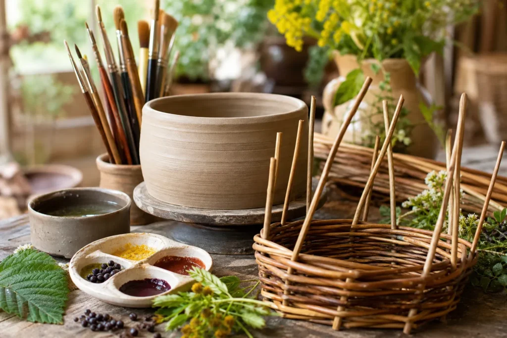Animation famille (adultes et enfants) : Poterie, peinture au naturel, vannerie décorative
