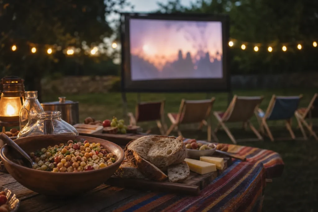 Cinéma en plein air et repas partagé
