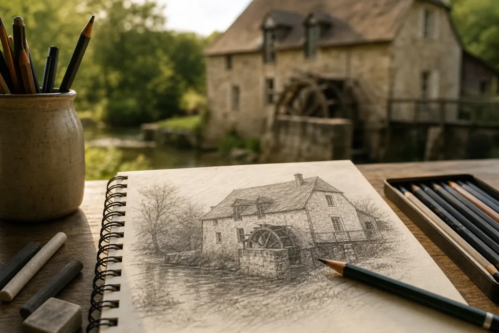Les Gribouilleurs – Atelier de dessin au Moulin de Dorceau