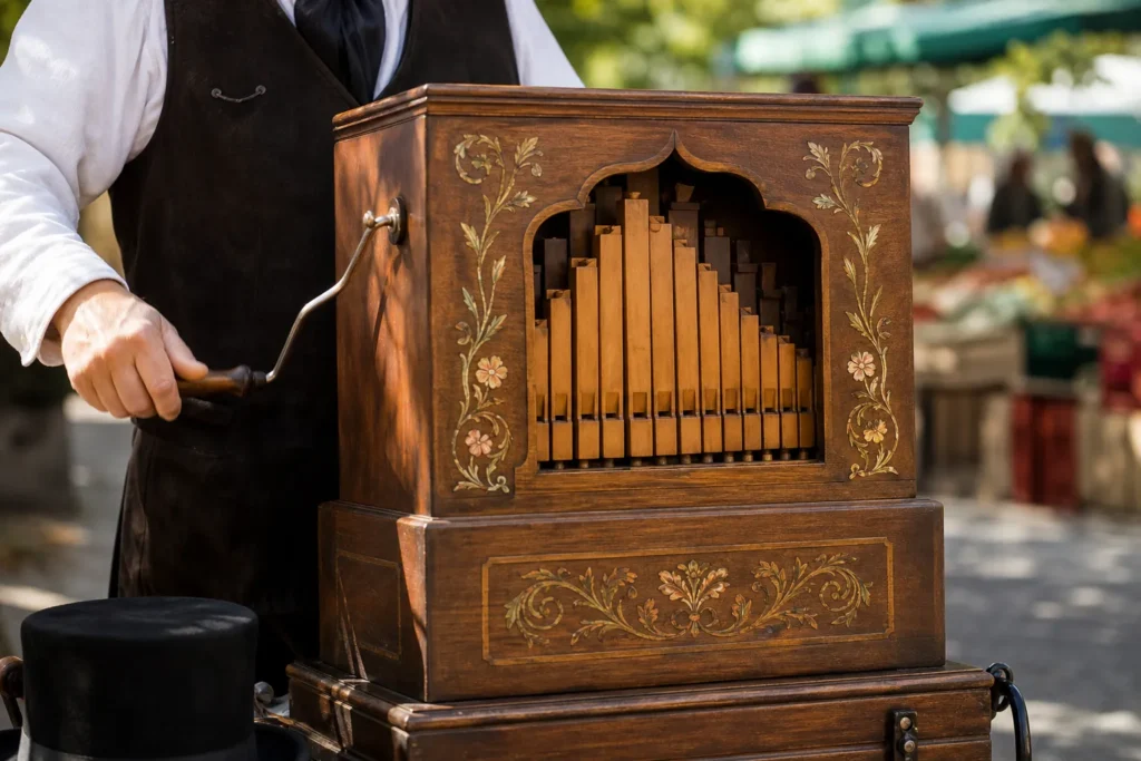 Anim&rsquo;Marché avec Erwan et son orgue de barbarie