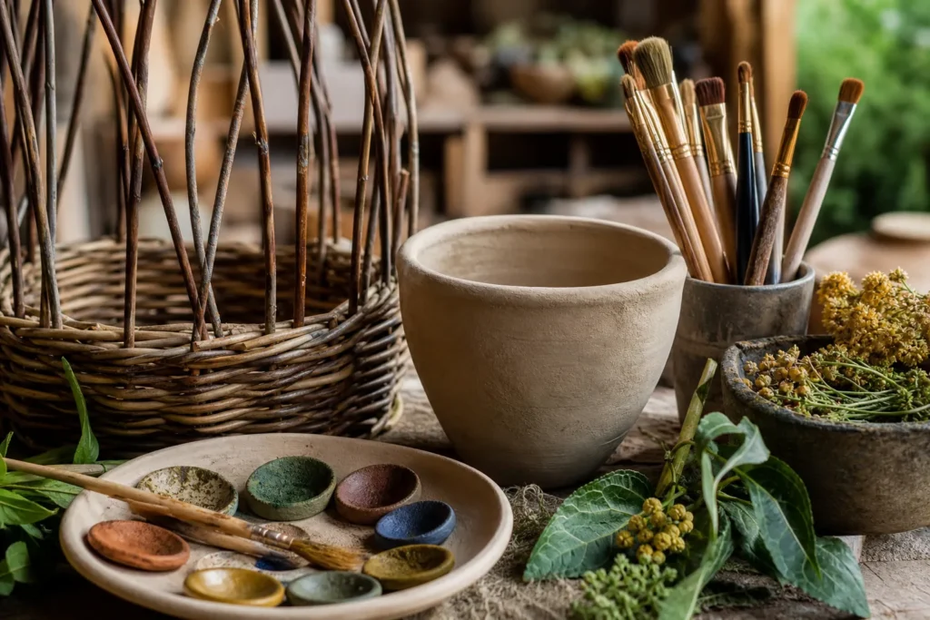 Animation famille (adultes et enfants) : Poterie, peinture au naturel, vannerie décorative