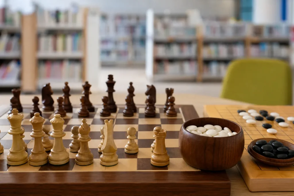 Échecs et jeu de go à la médiathèque