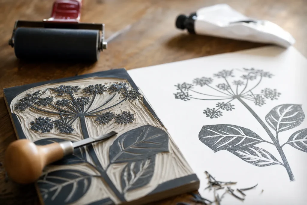 Atelier linogravure à l&rsquo;Escarbille