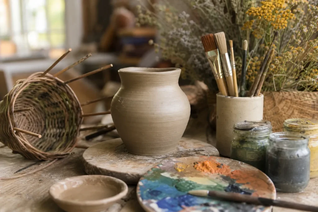 Animation famille (adultes et enfants) : Poterie, peinture au naturel, vannerie décorative
