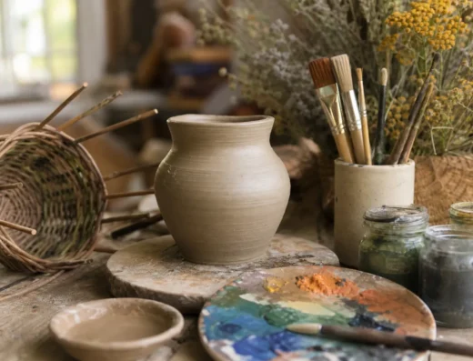 Animation famille (adultes et enfants) : Poterie, peinture au naturel, vannerie décorative