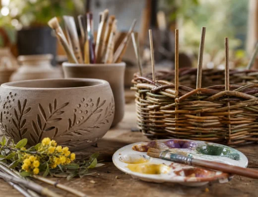 Animation famille (adultes et enfants) : Poterie, peinture au naturel, vannerie décorative